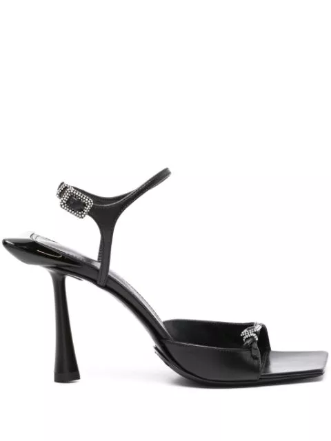 Benedetta Bruzziches 90mm crystal-buckle leather sandals Women 0126